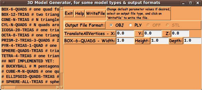 A 3D Model Generator GUI