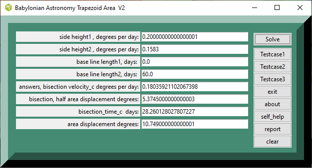 Babylonian Astronomy Trapezoid Area Calculator screenshot Nr #1