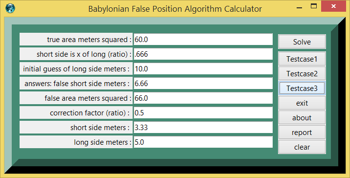 Babylonian False Position Algorithm screenshot
