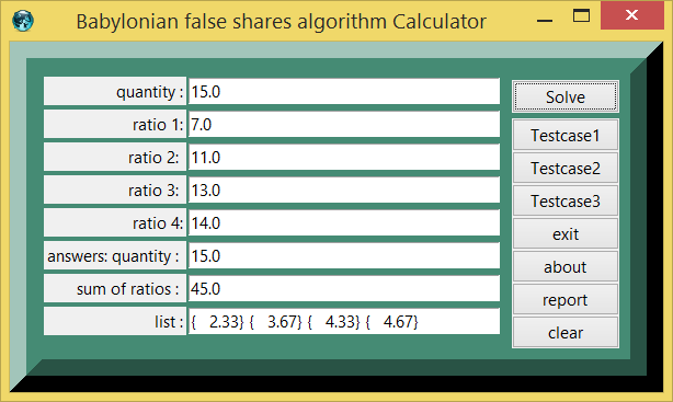 Babylonian False Shares Algorithm screenshot png