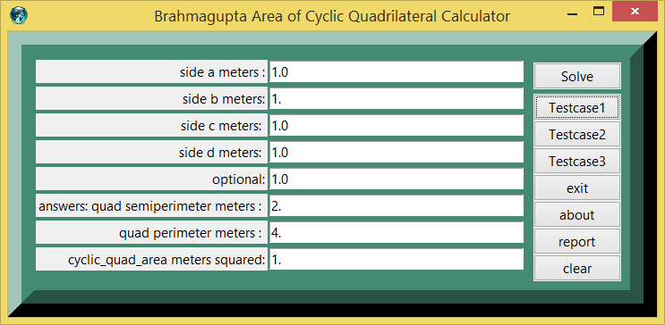Brahmagupta Area of Cyclic Quadrilateral and eTCL demo example screenshot