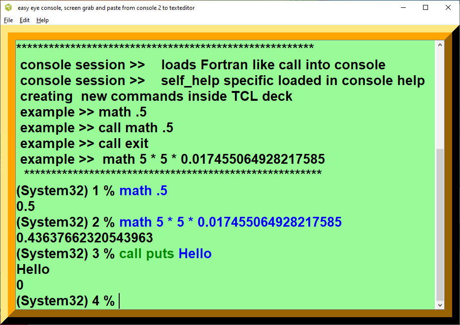 Call Procedure Fortran like Example screenshot 2