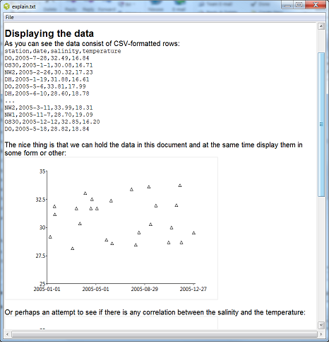 Example of combining data, text and graphics