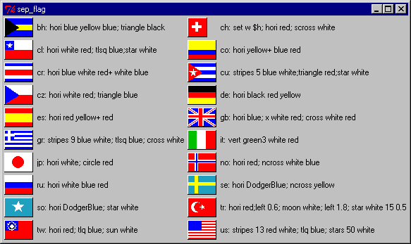 Describing And Rendering Flags In Tcl