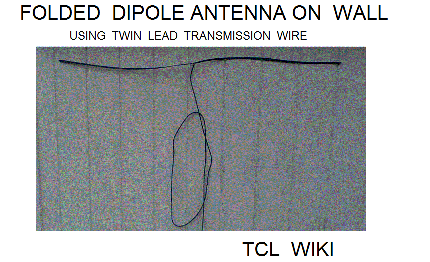 Twin Lead Folded Dipole Antenna DETAIL MOUNTED ON WALL