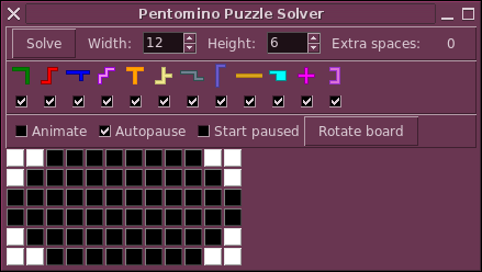 pentomino puzzle solver screenshot 1