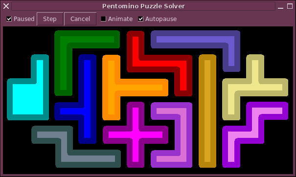 pentomino puzzle solver screenshot 2