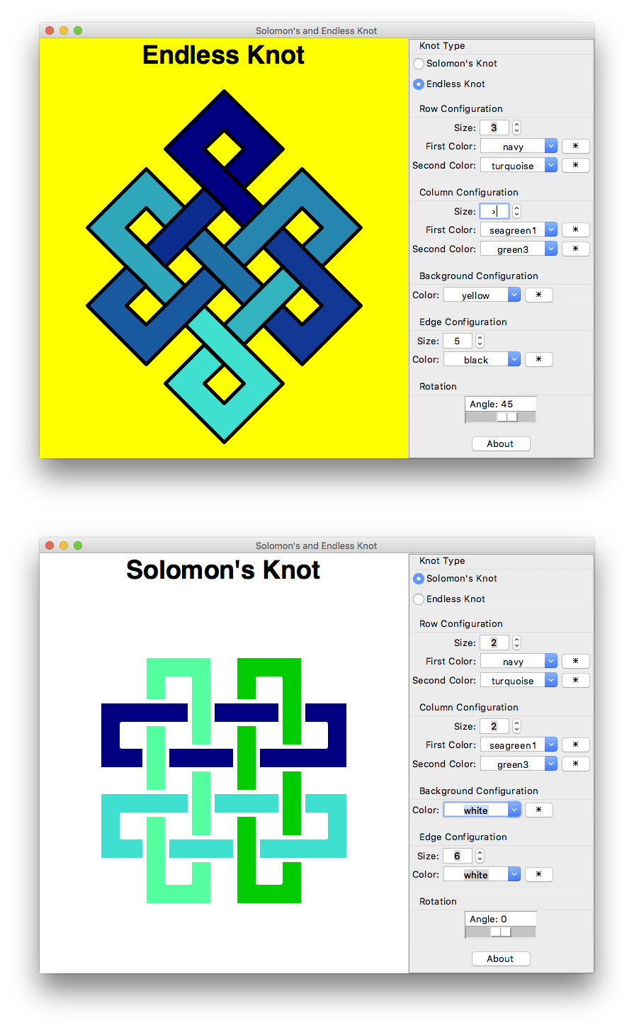 solomon knot screen shot